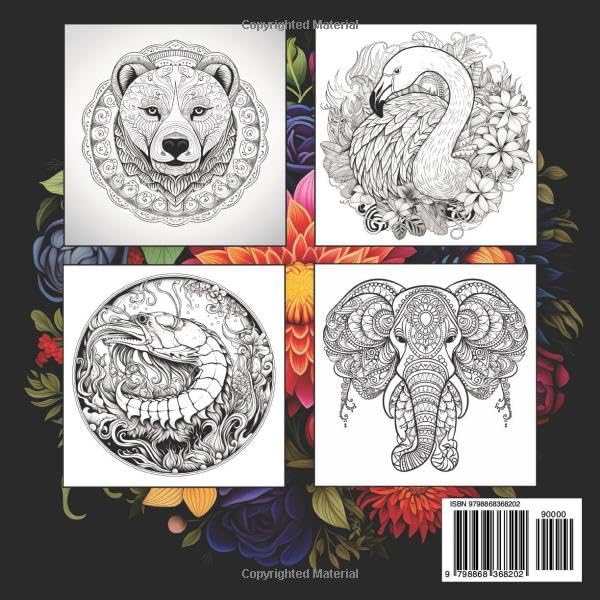 Mindfullness Patterns : Wild Animals - 2: Harmony in Hues - 50 exquisite mandalas inspired by the animal kingdom (Mindfullness Patterns : Harmony in Hues) WoodArtSupply