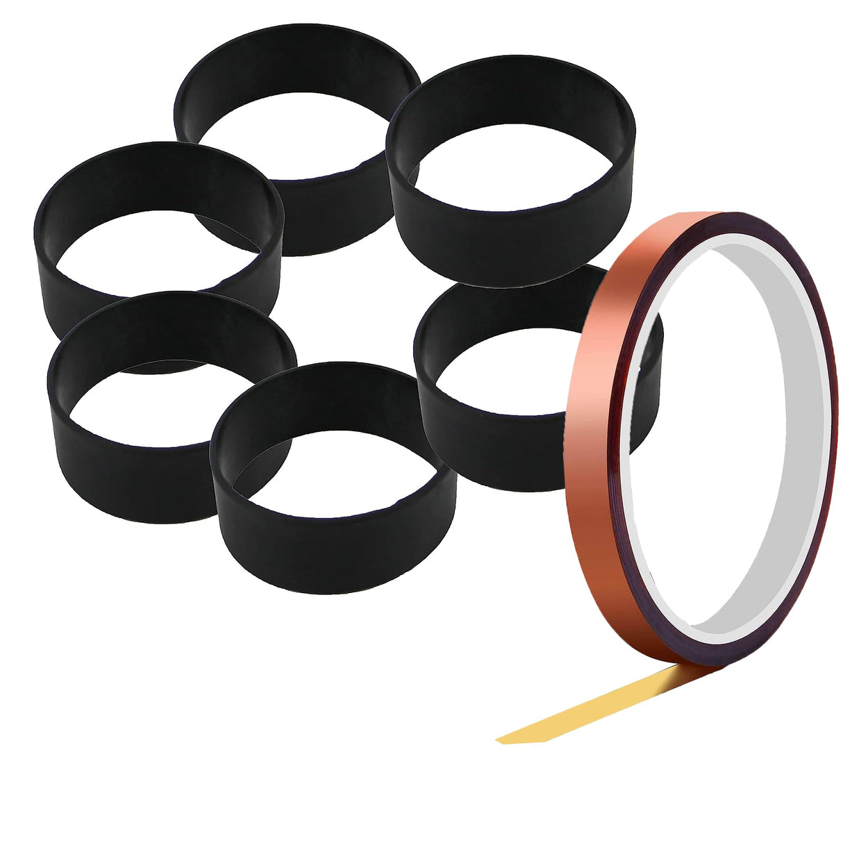 Dielianyi 7 Pcs Silicone Bands for Sublimation Tumbler Shrink Wrap Heat-Resistant Rubber Bands Paper Holder Ring Elastic Bands for Prevent Ghosting Dielianyi