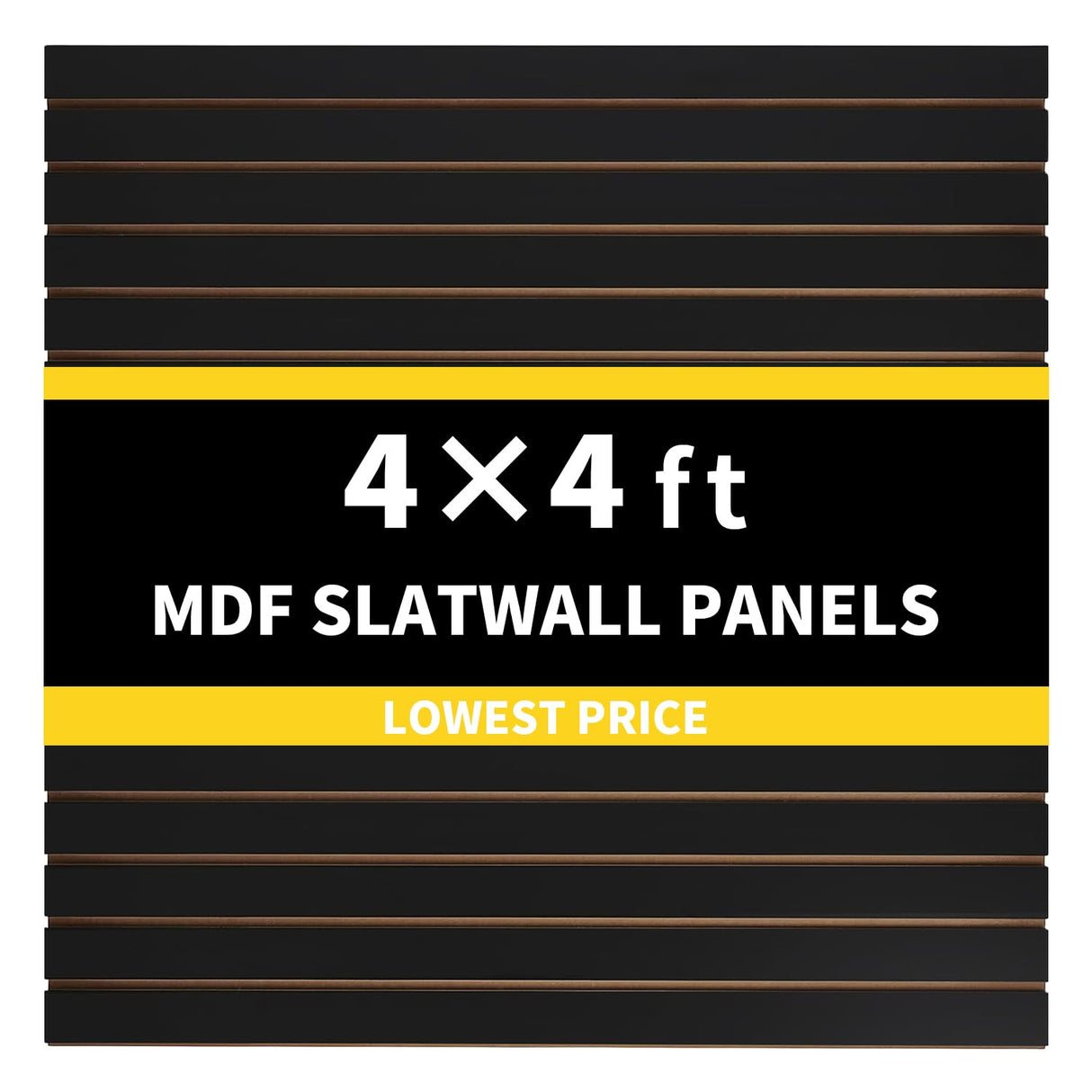 HUZJIEHUI 48 x 48 Slatwall Panels (Black) HUZJIEHUI