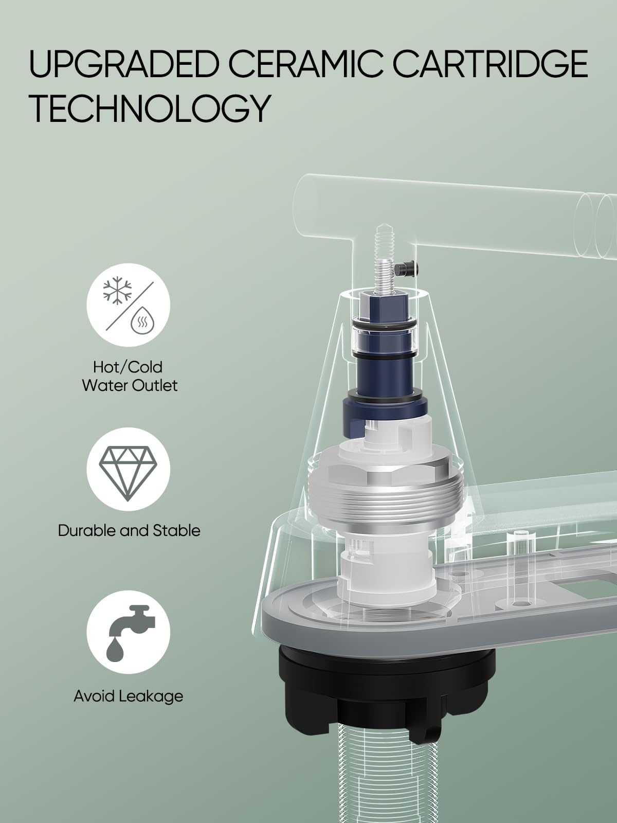 Cobbe Bathroom Faucets for Sink 3 Hole, 4 Inch with Pop Up Drain and 2 Supply Hoses, 2 Handle Centerset Bathroom Faucet for Sink Vanity, Midnight Black Matte Cobbe