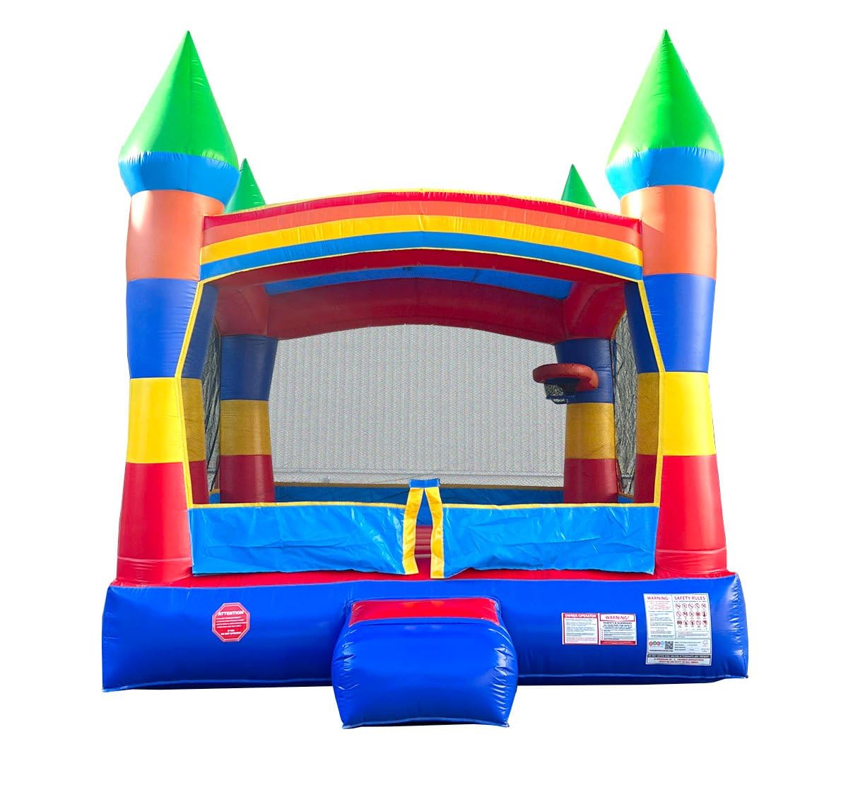 Crossover Rainbow Inflatable Bounce House, Bouncy Jump Castle for Kids and Toddlers, Outdoor Birthday Party Jumping Bouncer, Commercial-Grade, Without Blower, 13 x 12 x 14.5 Ft Pogo Bounce House