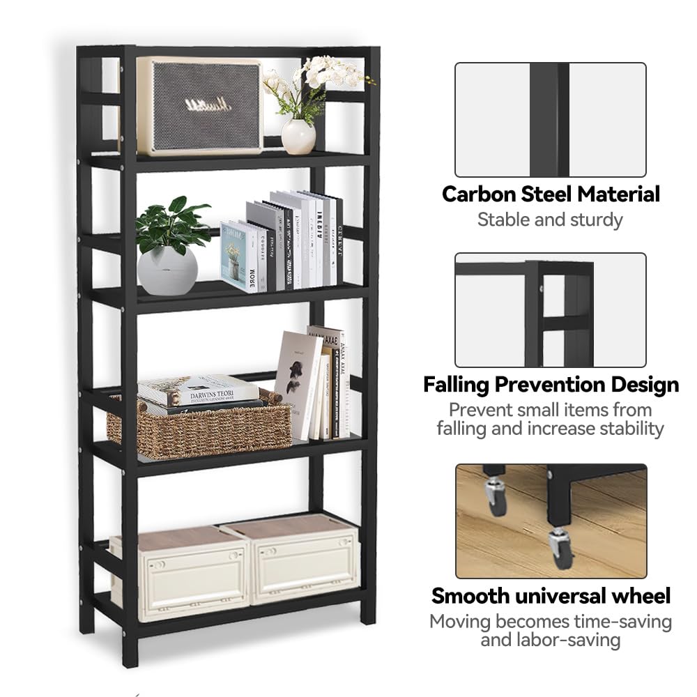 MRRcute 4 Tier 1000LBS Storage Shelves Heavy Duty, Storage Racks and Shelving, Standing Storage Shelf Units, Utility Shelf with Wheels, Metal Shelves for Garage, Kitchen, Living Room, and Pantry. MRRcute