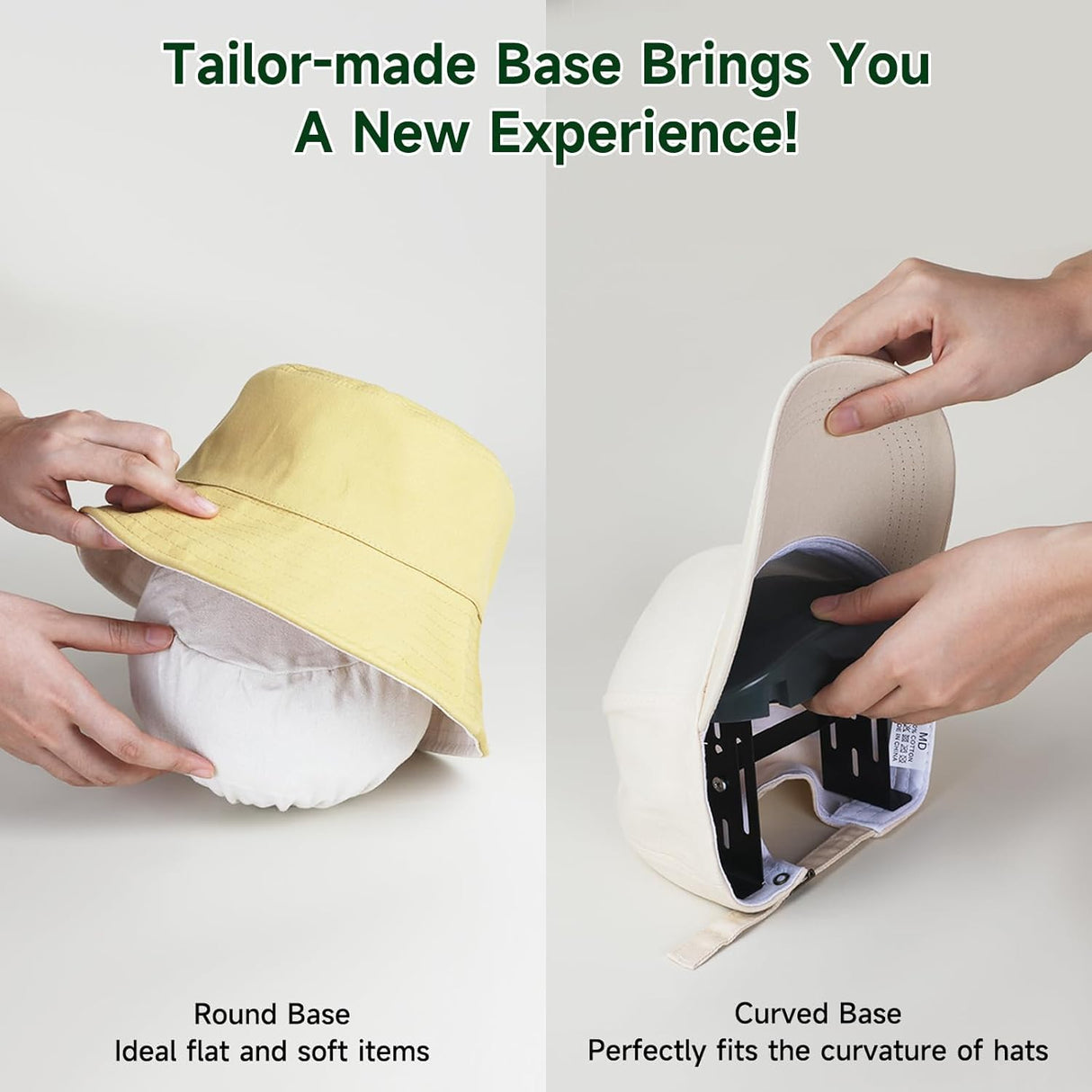 Gimify Hat Press Machine, 3 Heating Levels Mini Heat Press with 6.3"x3.4" Ceramic-Coated Heat Plate, Curved with Safety Base & Auto-Off, Portable Black-Green Gimify