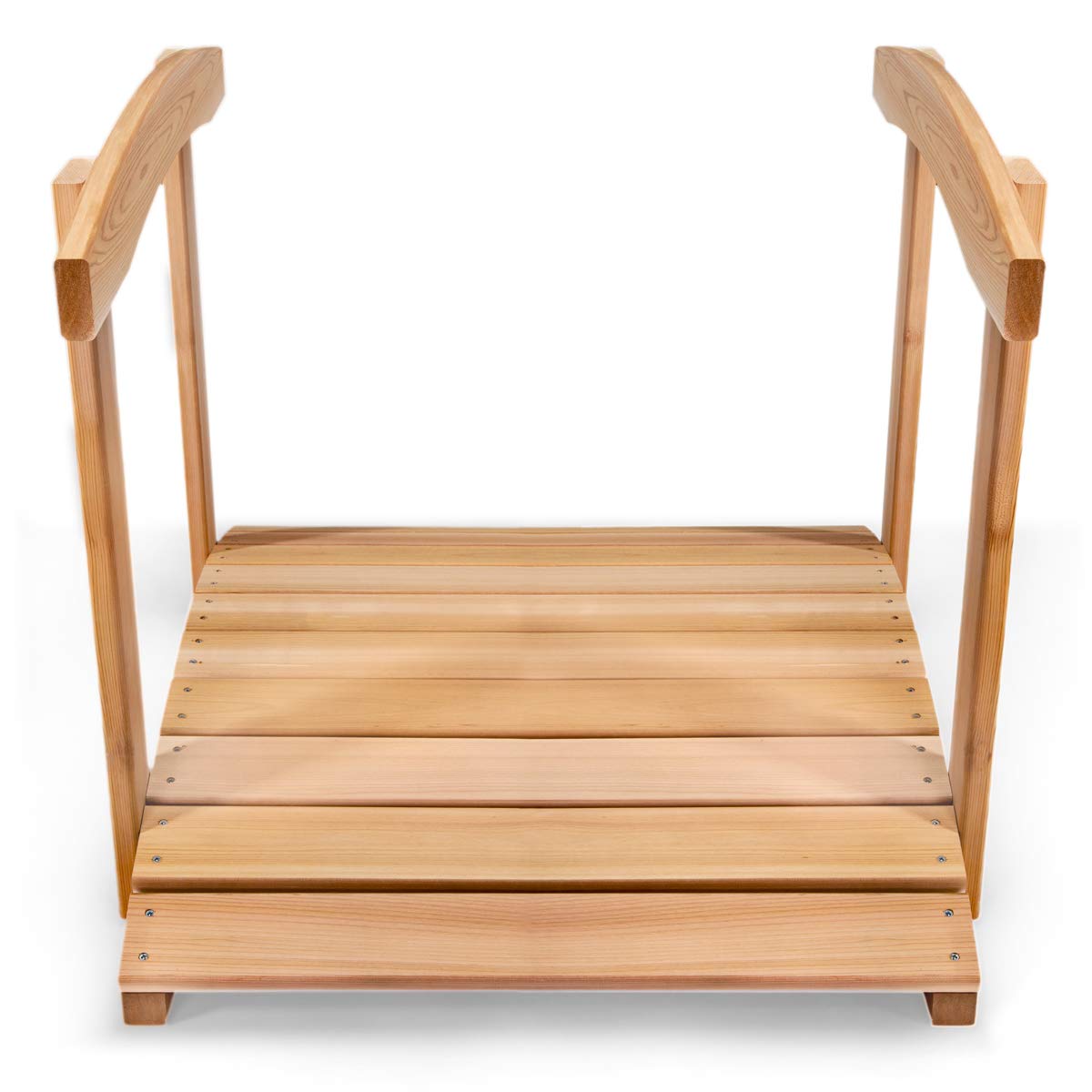 All Things Cedar FB36-R Garden Bridge with Side Rails | 3-Ft Cedar Wood Bridge for Gardens, Backyards & Streams | Easy to Assemble & Made from Untreated Western Red Cedar | 36x29x7 All Things Cedar