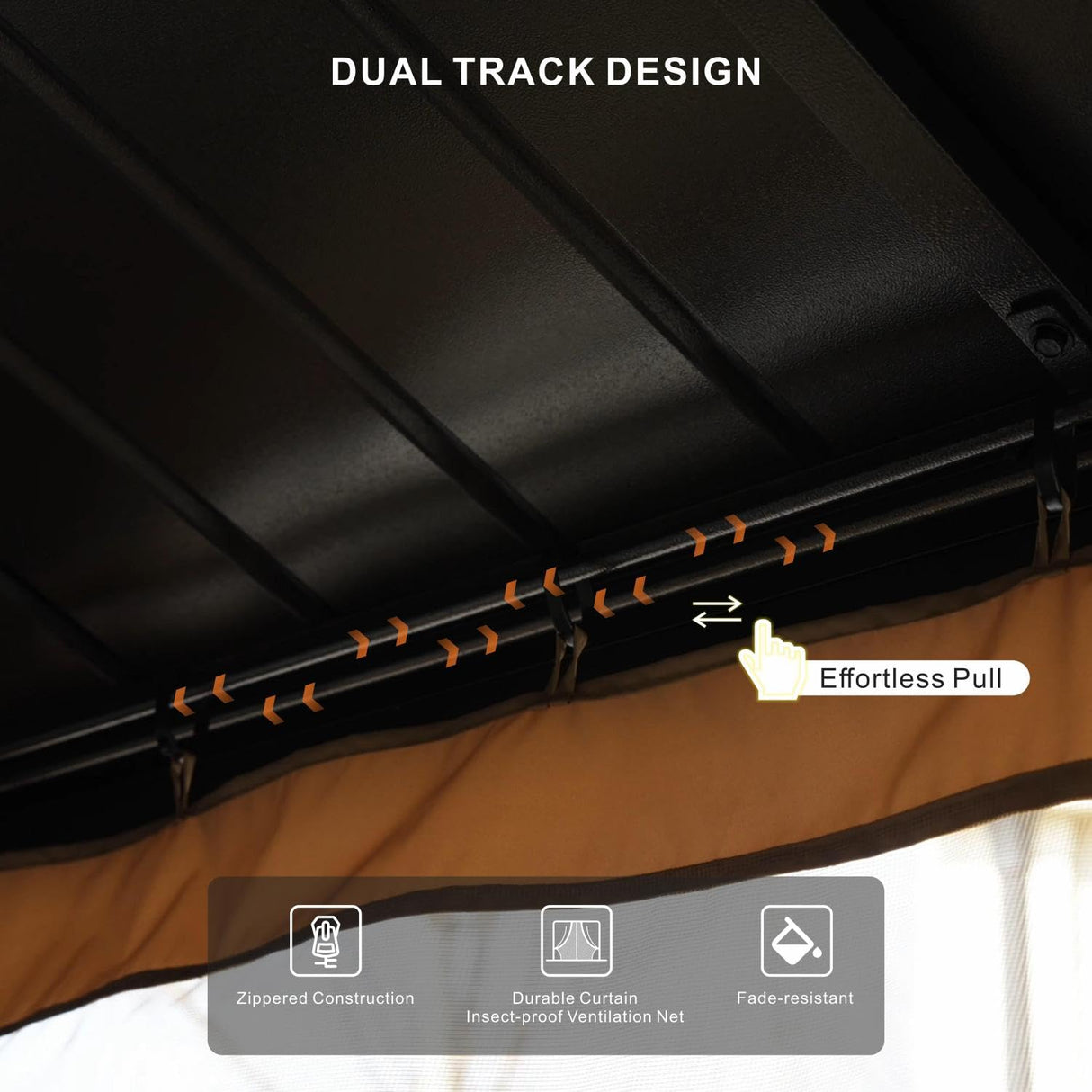 SOLUMIA 10’x12’ Hardtop Gazebo, Galvanized Steel Double Roof Canopy with Aluminum Frame, Outdoor Pavilion with Nettings and Curtains SOLUMIA