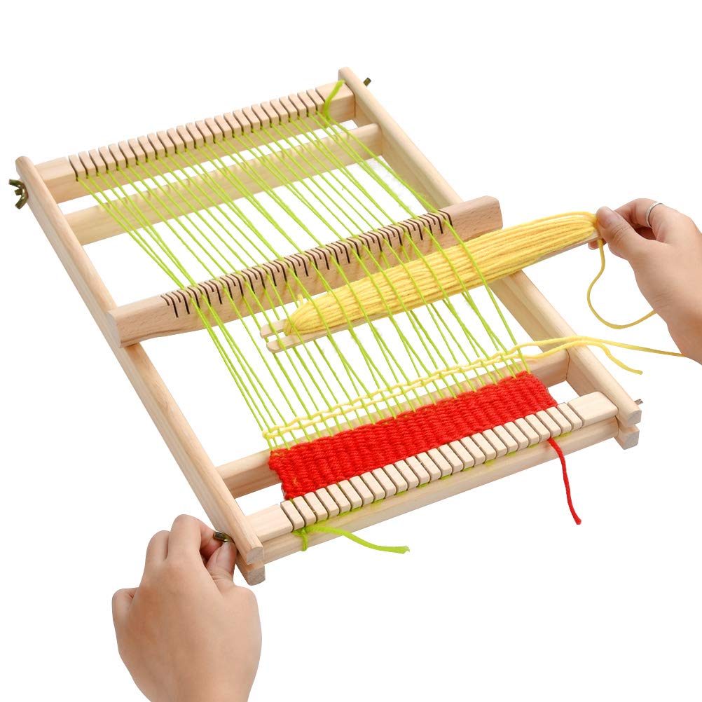 FOCCTS Wooden Multi-Craft Weaving Loom Large Frame 9.84 x 15.35 x 1.3inch, Tapestry Loom Wooden Weaving Loom Creative DIY Weaving Art for Kids, Beginners and Expertsrt FOCCTS