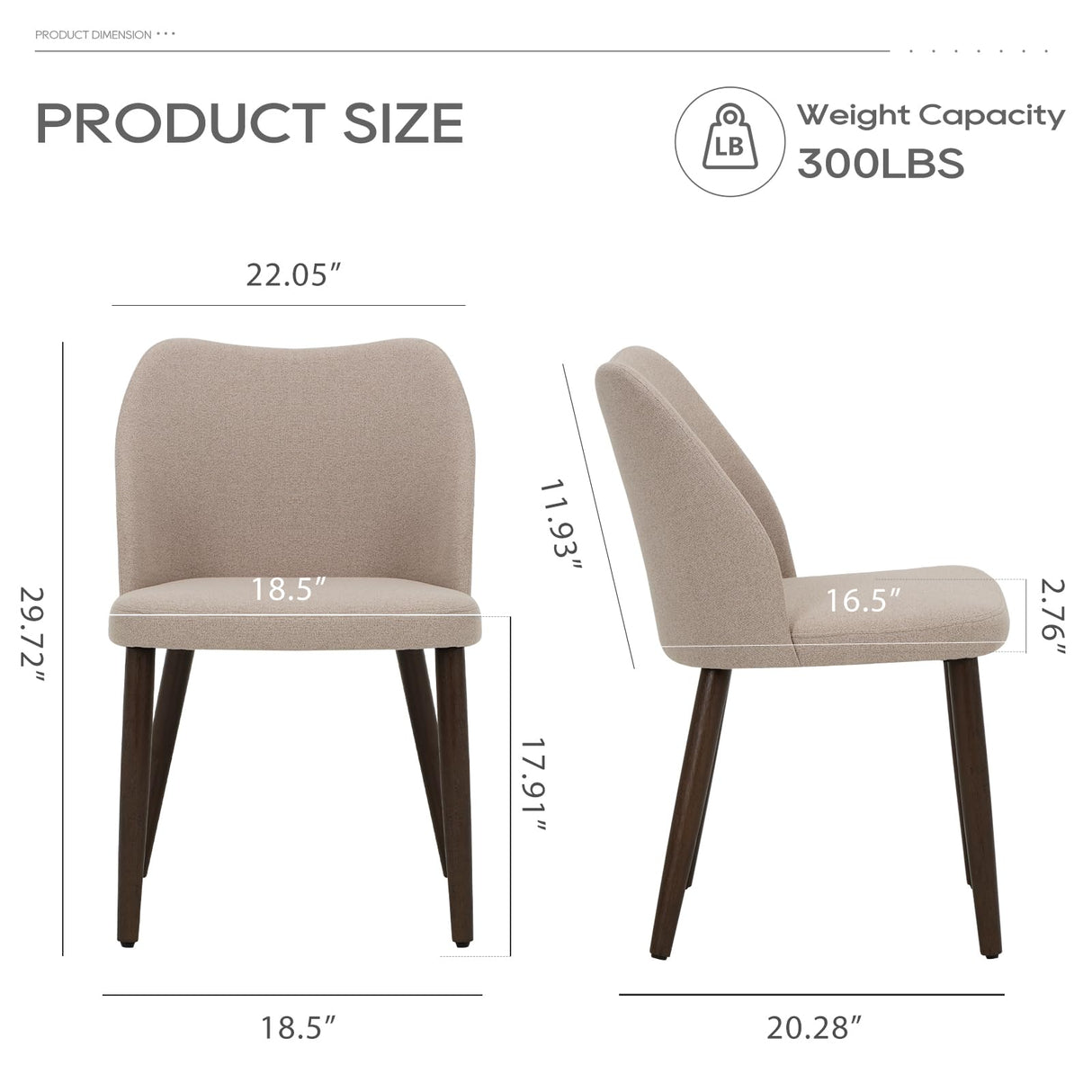 COLAMY Upholstered Dining Chairs Set of 4, Fabric Dining Room Kitchen Chairs with Padded Seat and Wood Legs for Restaurant/Cafe, Camel COLAMY