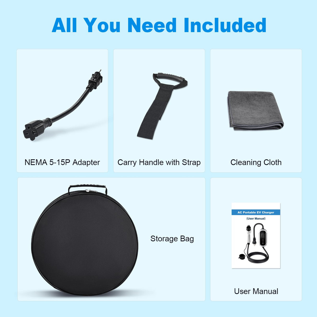 MACARLON Level 1 & 2 EV Charger, 16A 110V-240V 25ft Cable Portable J1772 Electric Car Charger American Flag Style with NEMA 6-20 & 5-15 Adapter for Home, Adjustable Current, Scheduled Charging, Silver MACARLON