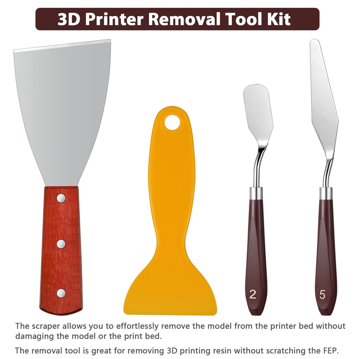 25 Pcs 3D Printer Tools Kit 3D Printing Accessories Include 2 Wire Brush 1 Putty Knife 1 Plastic Shovel 5 Diamond Files 2 Tweezer 10 Needles 1 Plier 1 Funnel 2 Scraper for Cleaning Removing Finishing Minatee