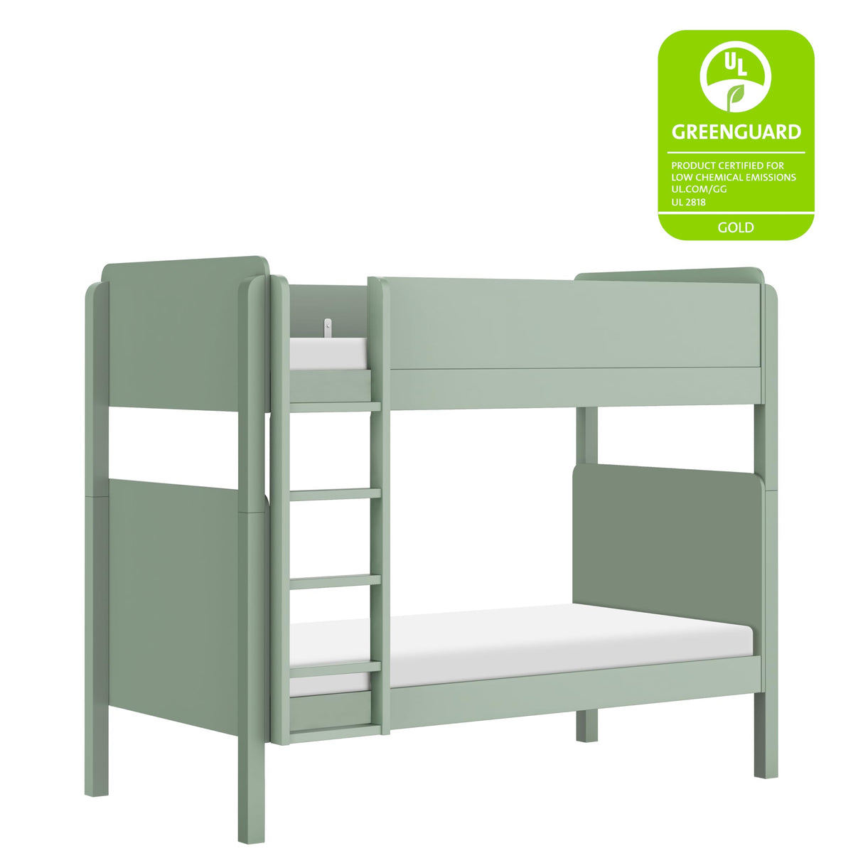 Babyletto Tiptoe Convertible Bunk Bed in Light Sage, Greenguard Gold Certified babyletto