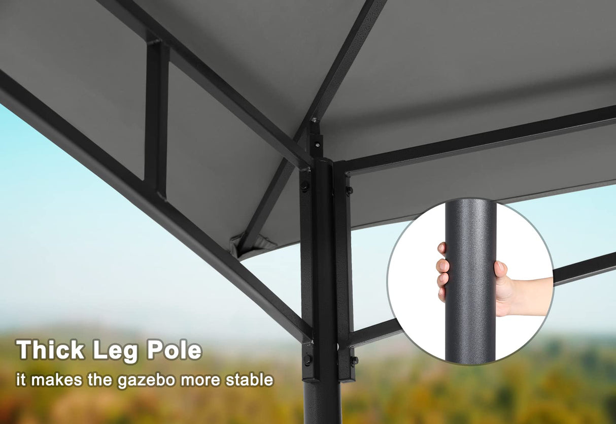 MASTERCANOPY Outdoor Garden Gazebo for Patios with Stable Steel Frame and Netting Walls (8x8,Dark Gray) MASTERCANOPY