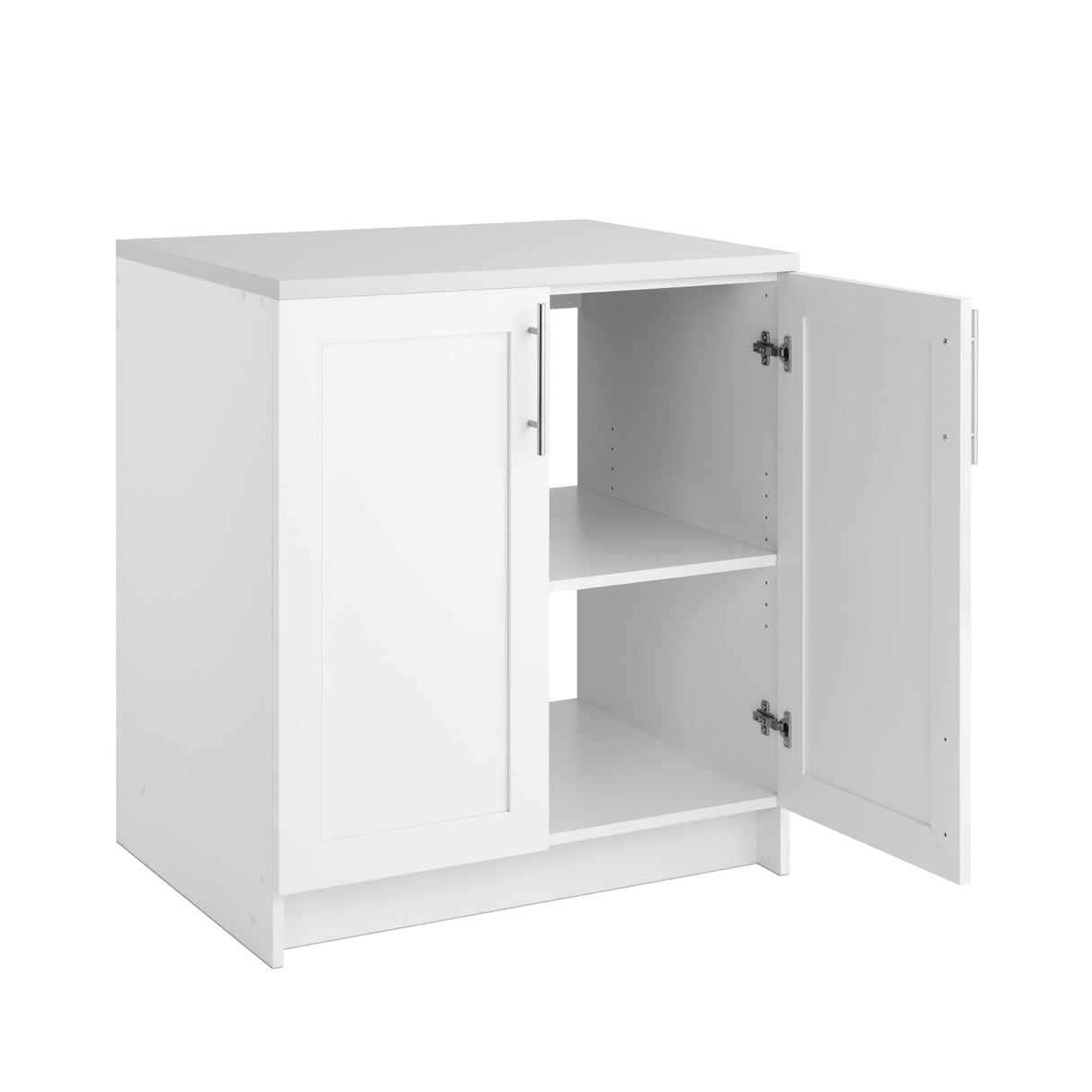 Prepac Elite 32" W Storage Cabinet with Doors and Shelves, White Garage Cabinet, Bathroom Storage with 1 Adjustable Shelf 24.5" D x 32" W x 36" H, WSCR-1005-1 Prepac