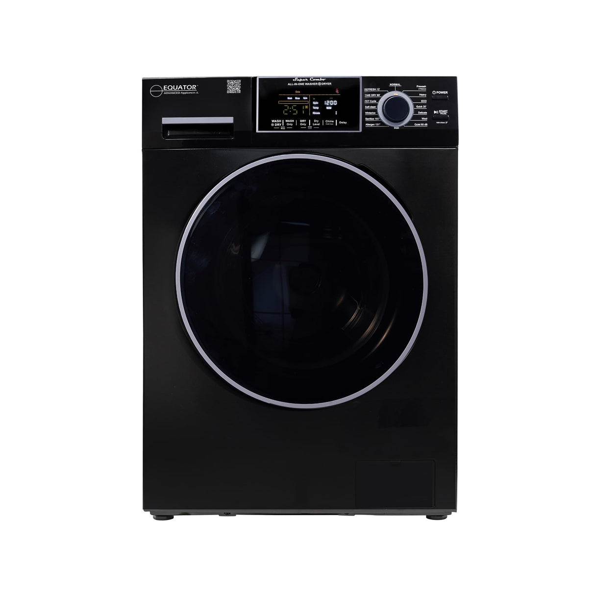 Equator All-in-One Washer Dryer VENTED-DRY 30% FASTER than Condense 15lb 110V in Black Equator Advanced Appliances