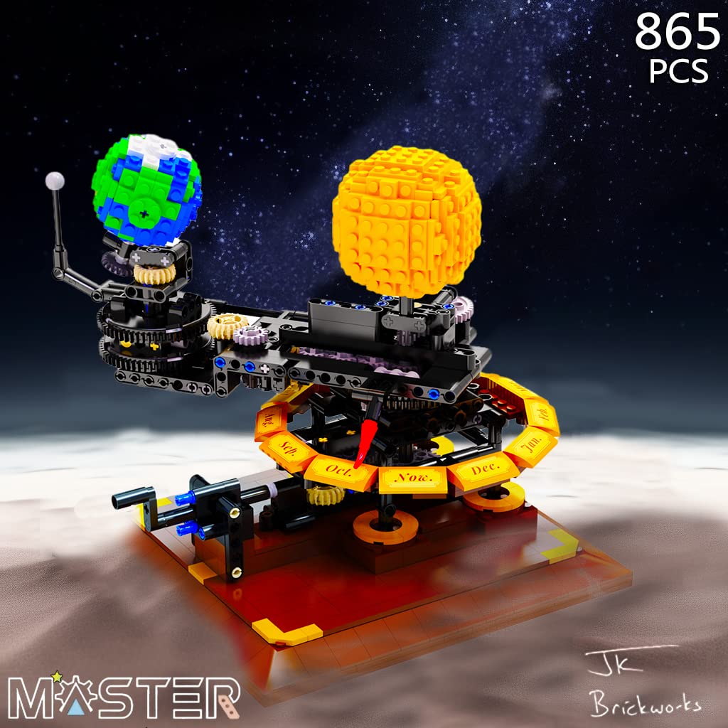 LEAPHZOT Solar System Earth Moon Sun Model,Astronomical Science Educational Building Blocks Sets,Kid's Brain-Inspired Space Toys for 8+ Kids Christmas Birthday Gifts(865 Pieces) LEAPHZOT