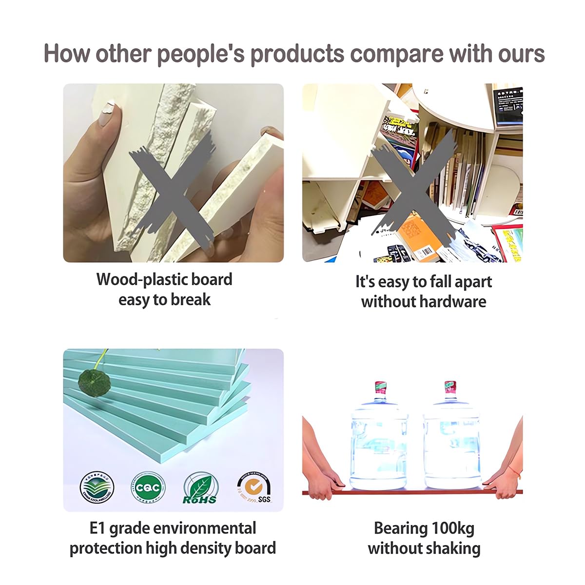 360° Rotating Bookshelf Tower for Kids & Adults - 5-Tier Wood Book Storage Rack in Green LSZMXI