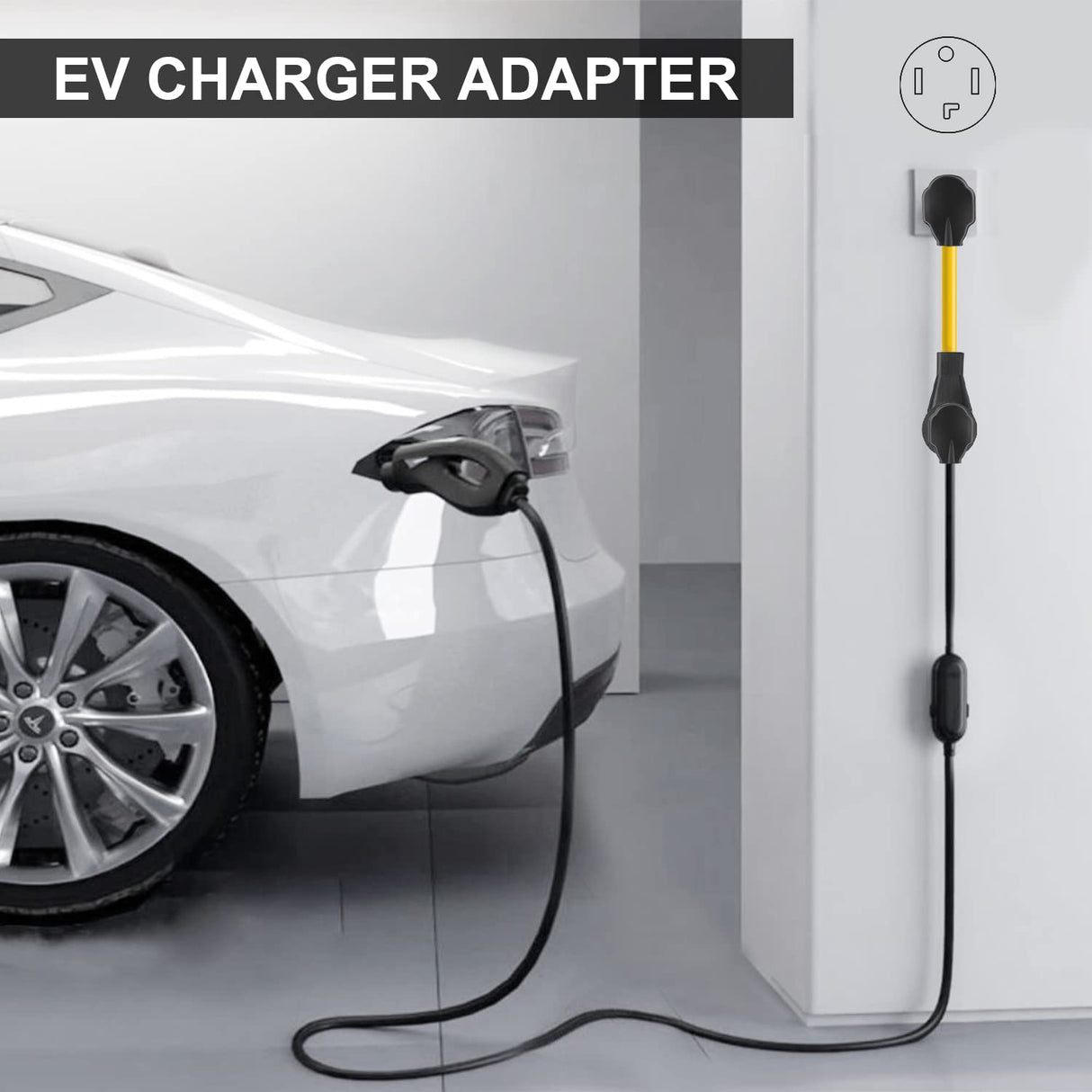 Rophor NEMA 14-30P to 14-50R EV Charger Adapter Cord, 30 AMP Dryer to 50 AMP EV/RV Conversion Adapter, Perfect Use for Level 2 EV Charging Rophor