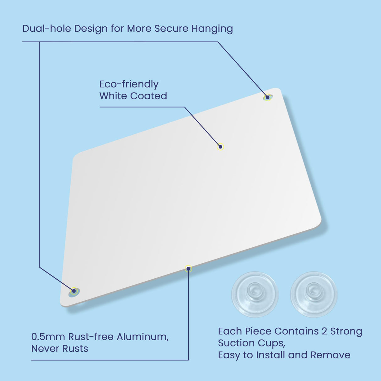 Metal Sublimation Signs, 10 Pack 6" x 6" Sublimation Blanks Suction Cup Car Window Sign, Custom Metal Signs for Hanging SMASMILE