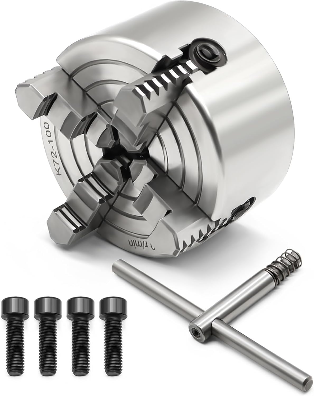 K72-100 Lathe Independent Chuck 4 Inch Manual Chuck 4 Jaw 3500 r/min (K72-100) ASZLBYM