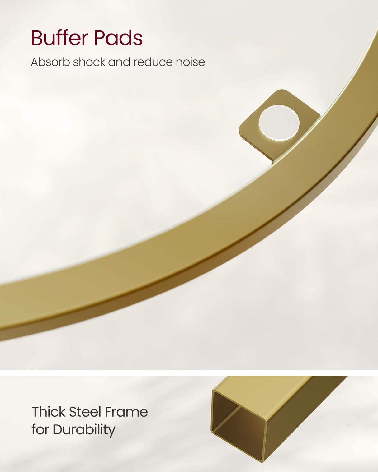 VASAGLE 5-Tier Corner Shelf Stand, Corner Bookshelf, Bathroom Organizer, Plant Stand, Tempered Glass, Steel Frame, Modern Style, for Living Room, Bathroom, Kitchen, Metallic Gold ULGT810A01 VASAGLE