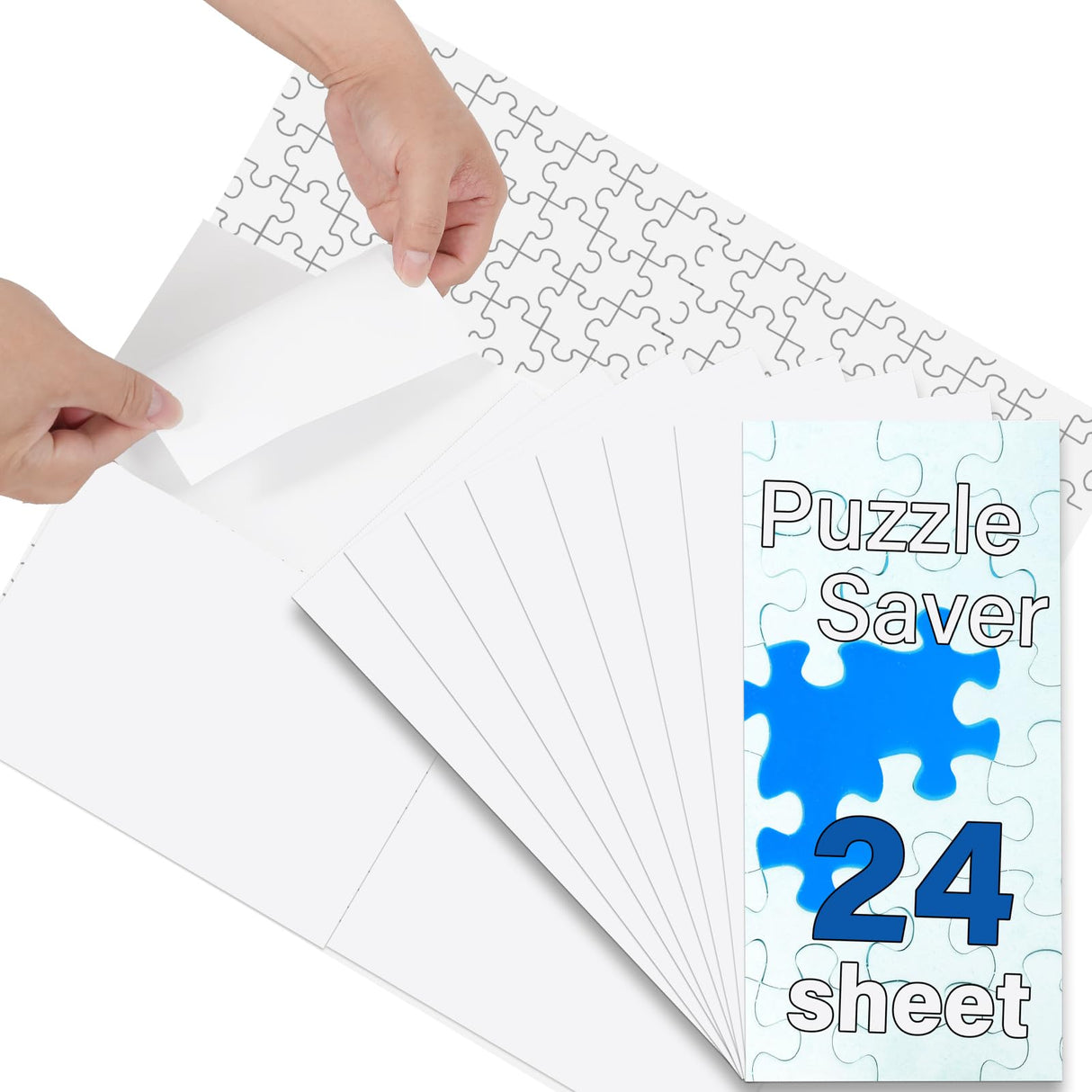 Puzzle Glue Sheets for 1000-Pieces, 24pcs Puzzles Saver Sheets, Easy Peel and Stick Jigsaw Sticker Sheets, No-Clean Puzzle Glue Stickers, Gifts for Puzzles Lovers KOSTBAR
