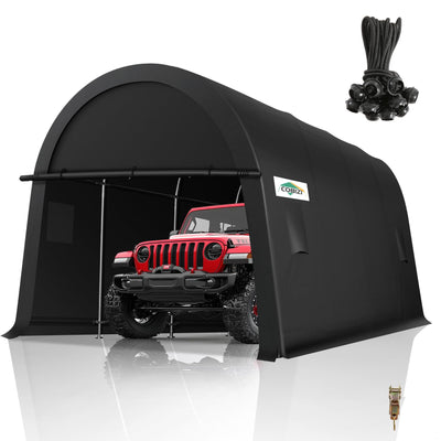 COBIZI Carport Canopy 12x20 Heavy Duty Portable Garage with Removable Doors & Vents, Galvanized Frame(Outperforms Metal) Car Port Canopy Tent with All-Season Tarp for Outdoor Storage Shed Car