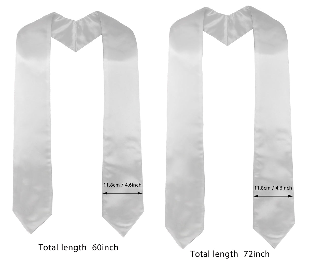 GraduatePro White Sublimation Blank Graduation Stole Sash 72 Inches Long GraduatePro