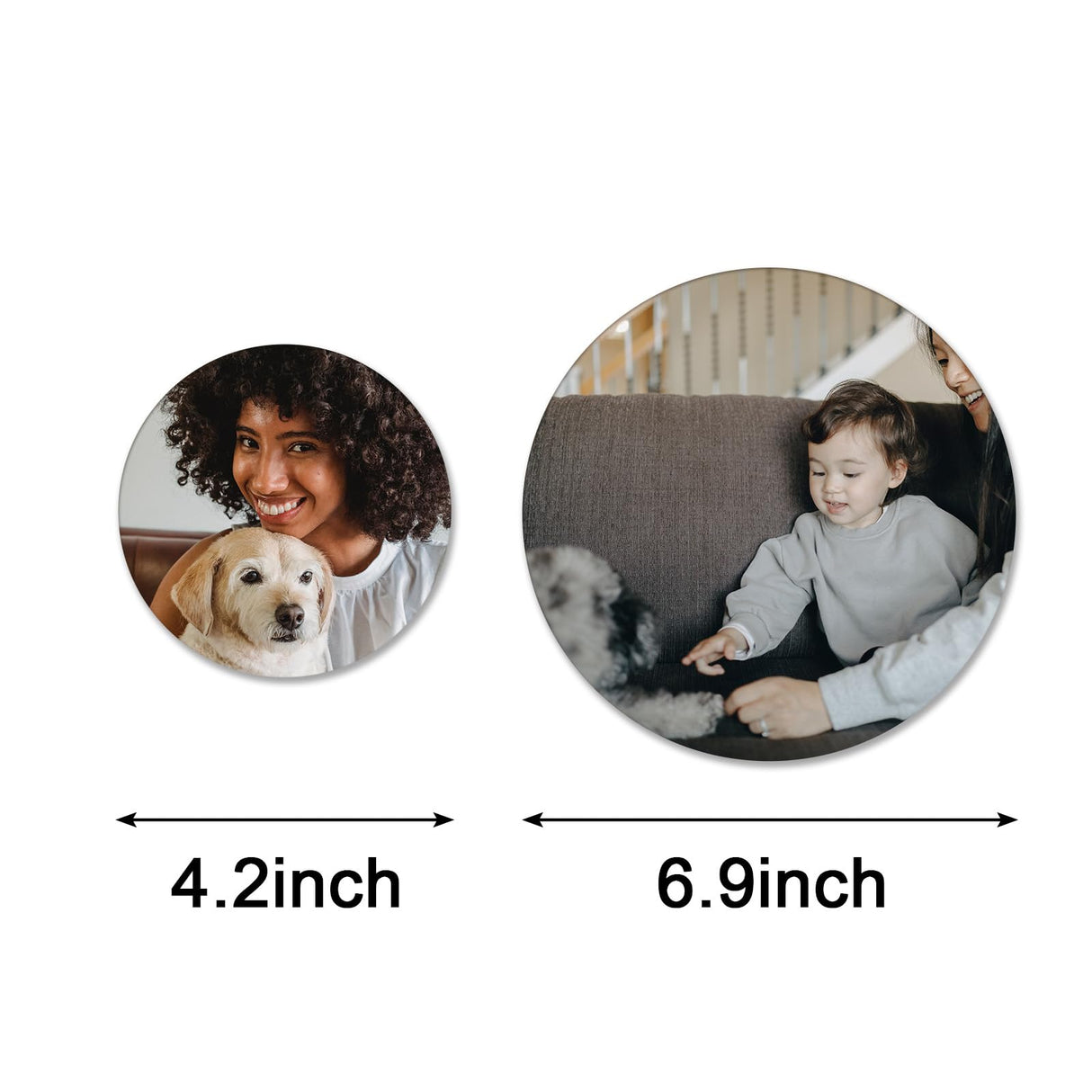 Muka 50Pcs 4.2 Inch Round Sublimation Blank Aluminum Stickers, Aluminum Sheets for Picture Frame Ornament Blank Metal Sign Muka