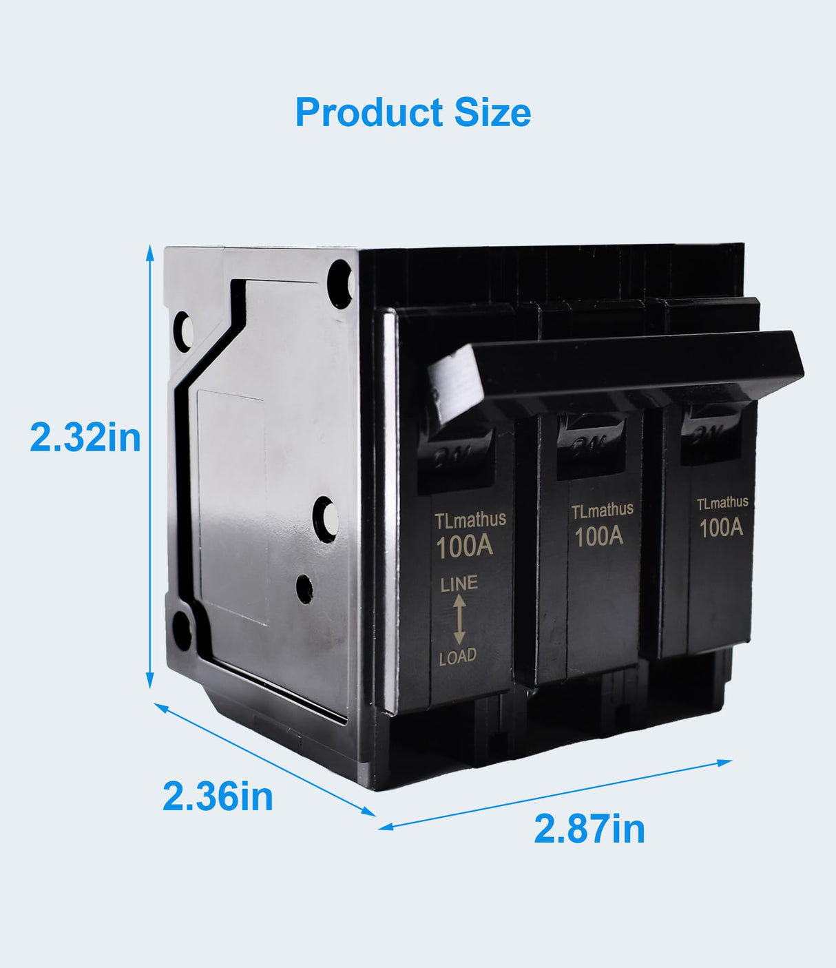 Q3100 100-Amp Three Pole Type QP Circuit Breaker Plug-in Mount Standard MCB Thermal Magnetic Protection, 10KA 120/240V, Compatible with Siemens PL and ES Series Load Centers(3P 100A) TLmathus