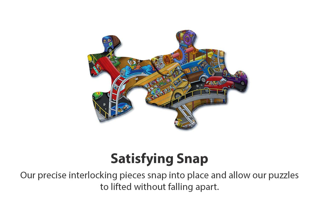 Springbok - Getting Away - 1000 Piece Jigsaw Puzzle- Cartoon Illustration of Transportation to Challenge Your Brain Springbok