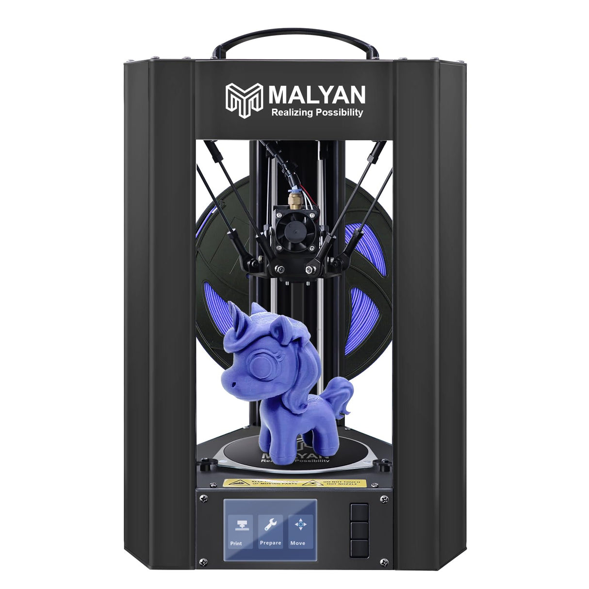 MALYAN Mini Delta 3D Printer M300 - Fully Assembled FDM 3D Printers for Kids and Beginners, Free Sample PLA Filament and MicroSD Card Preloaded with Printable 3D Models, Printing Size 110x110 mm MALYAN