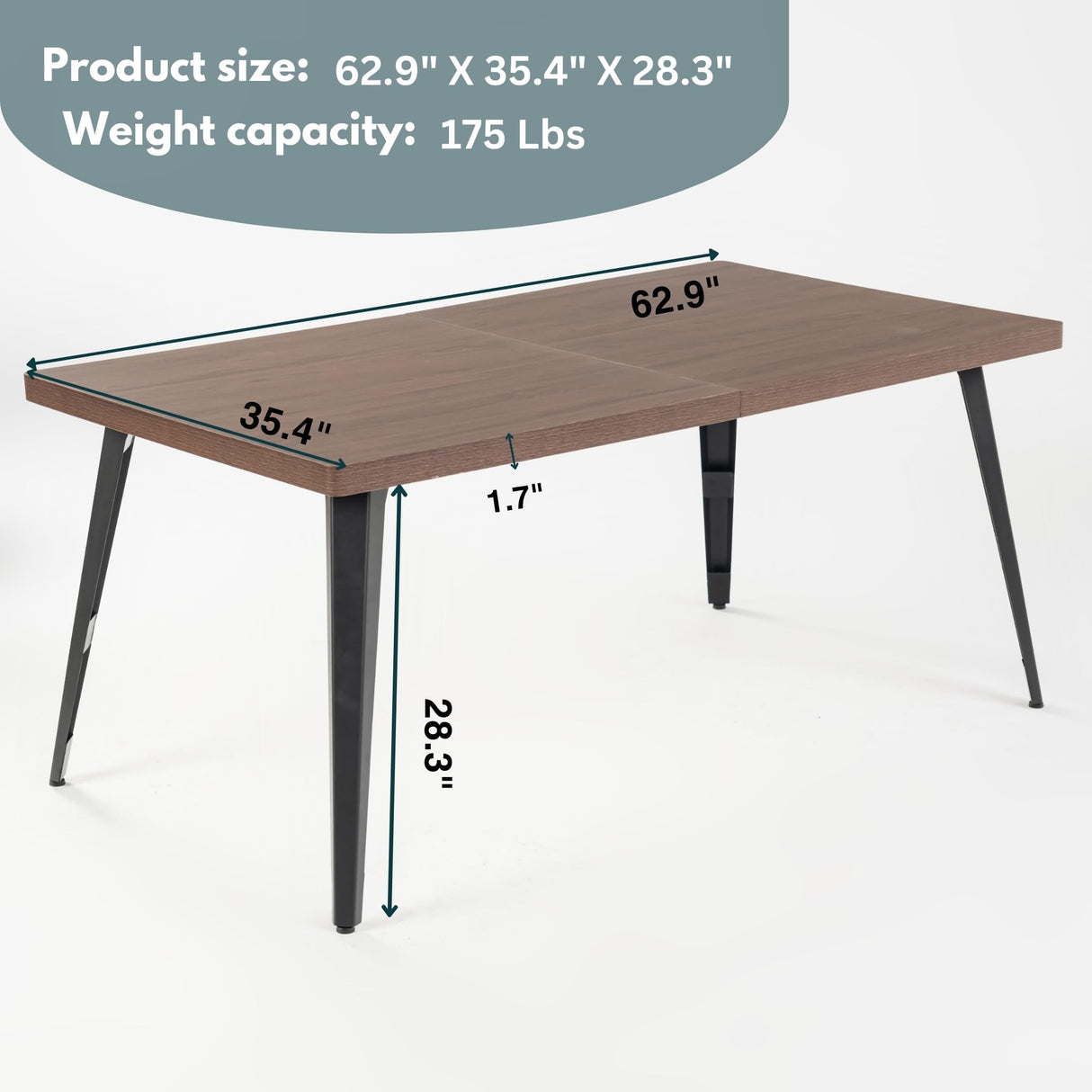 HomyCasa 5-Piece Mid-Century Dining Set, 63" Rectangular Table & 4 Swivel Upholstered Chairs (Fabric/Suede), Sturdy Metal Frame, Perfect for Kitchen, Dining Room, Office, or Restaurant (Brown & Brown) Homy Casa