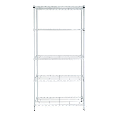 Honey-can-do SHF-01573 5-Tier Adjustable Shelving System, 14-Inch by 36-Inch by 72-Inch, White