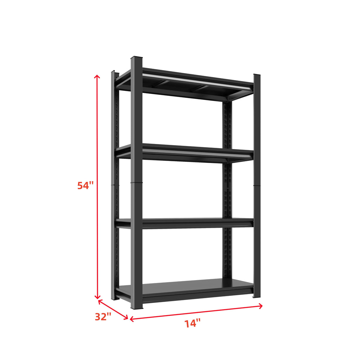 Notmise Metal Garage Shelving Unit, Heavy Duty 4-Tier Adjustable Storage Rack, Steel Shelving,2000 lbs Capacity, Industrial Shelves for Heavy Tools and Equipment (4-Tier 54" H x 32" W x 14" D) Notmise