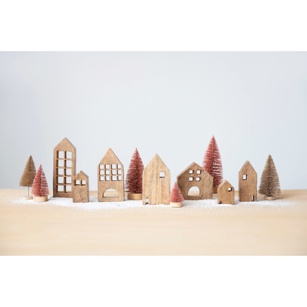 Creative Co-Op Mango Wood Houses, Set of 7 Creative Co-Op