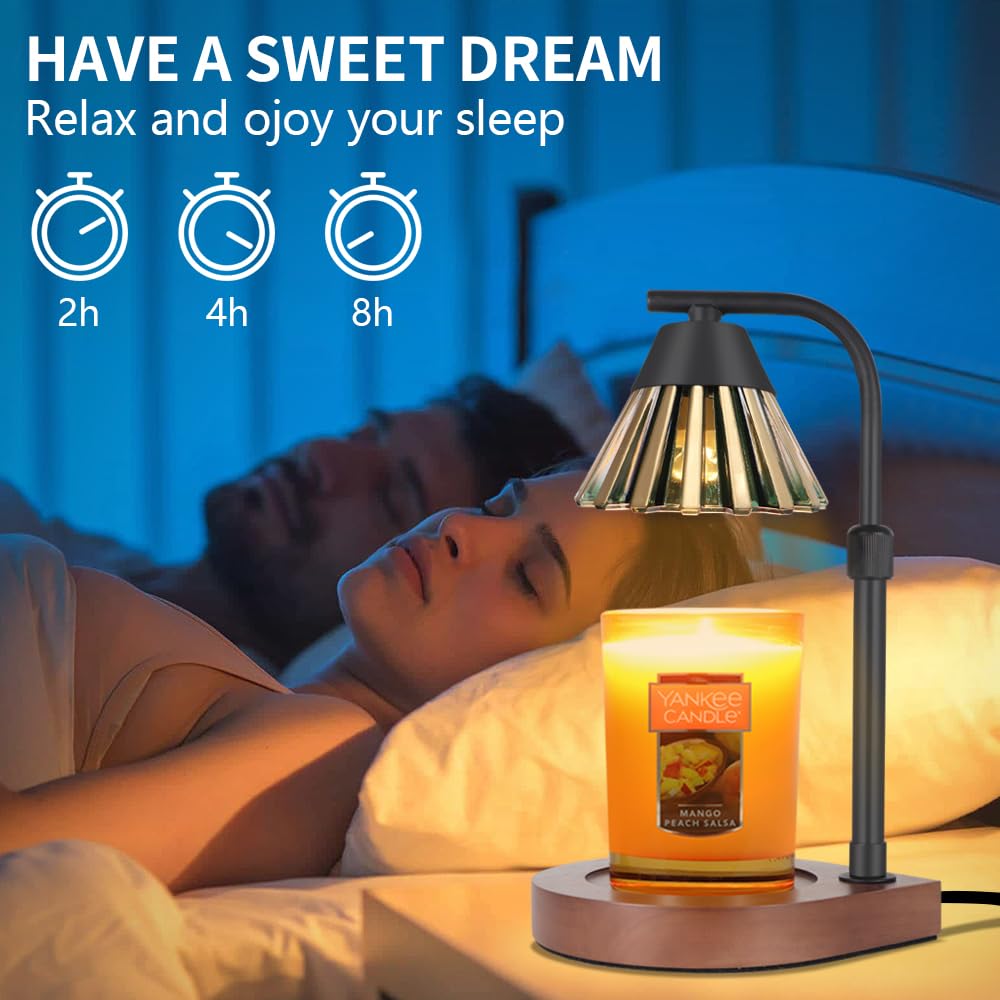 Candle Warmer Lamp with Timer & Dimmer, Farmhouse Electric Candle Lamp Wax Warmer for Jar Candles, Home Decor Gifts for Women, Grandma and Mom (09-Golden Green) copinpin