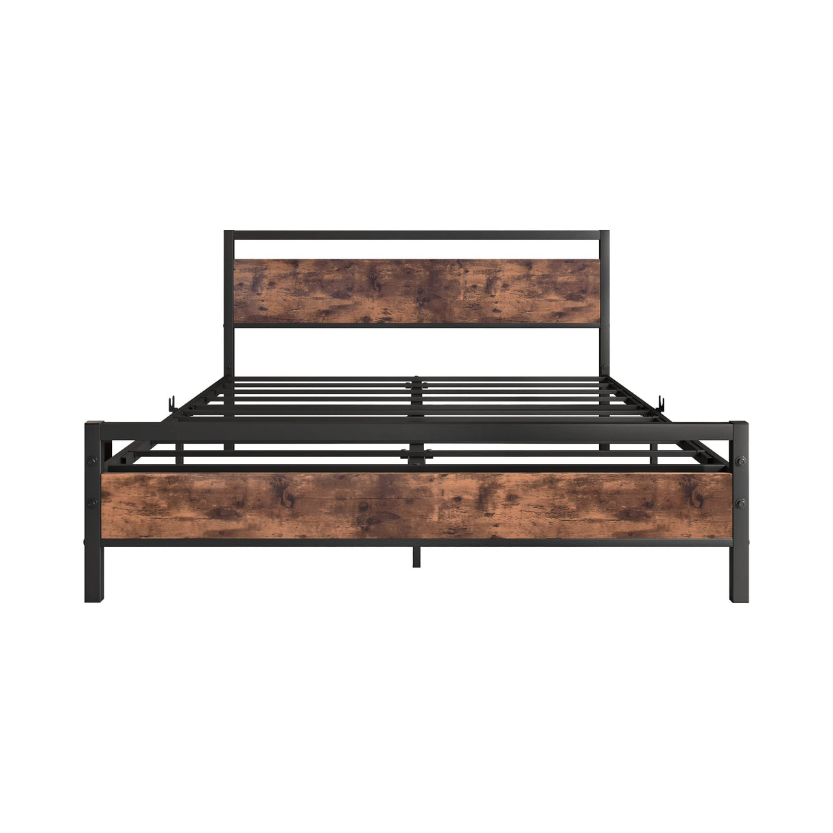 BOFENG Black Queen Size Bed Frames with Wood Headboard,Heavy Duty Platform Bed Frame with Storage No Box Spring Needed,Mattress Foundation,Strong Steel Slats,Noise Free,Brown BOFENG