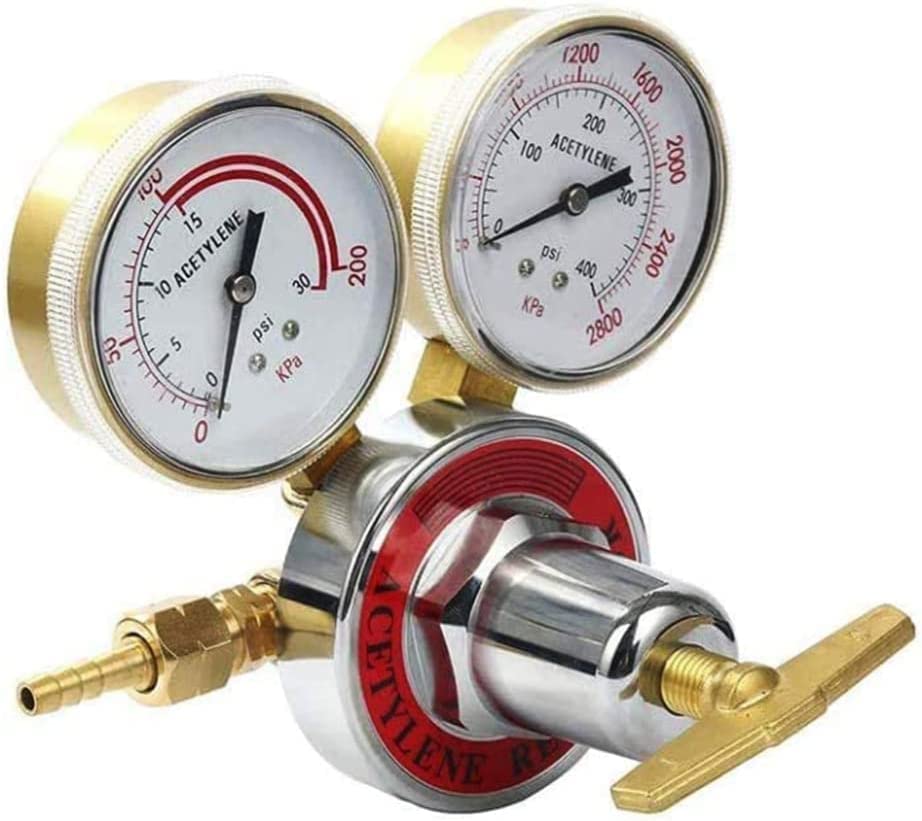 Baotkere 2pcs Dual Welding Gas Regulators, Oxygen (CGA-540) and Acetylene (CGA-510) Combo Brass Gauges Two-piece Suit Compatible with Victor Harris Torch Cutting kits Baotkere