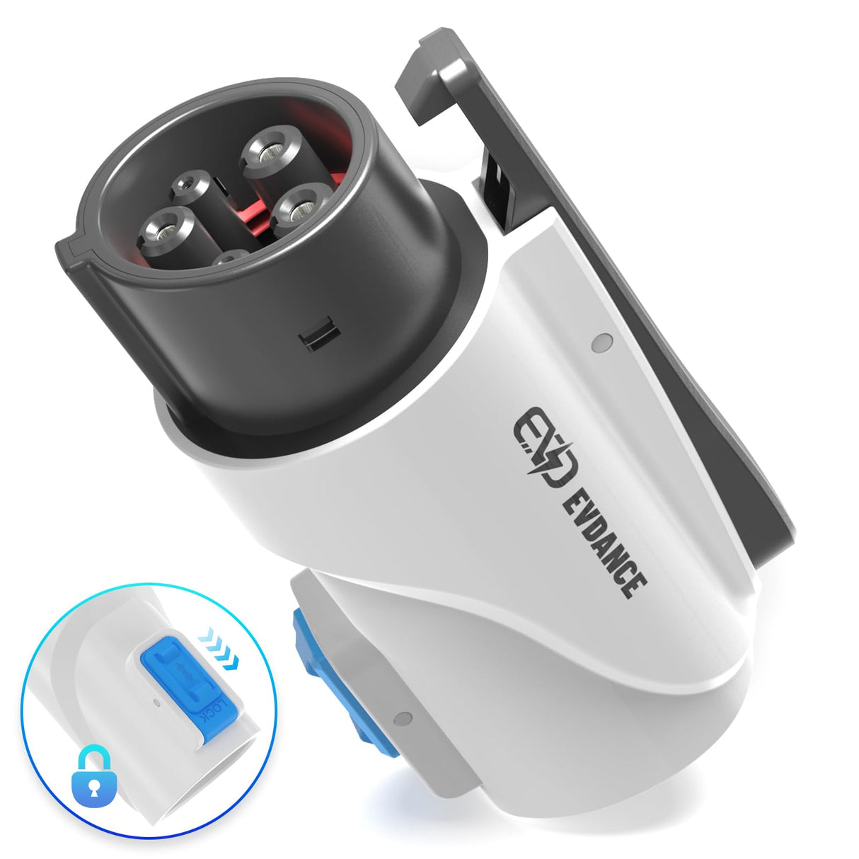 EVDANCE NACS to J1772 Charging Adapter - Max 80 Amp & 250V J1772 EV Adapter Compatible with Tesla High Powered Connectors Destination Chargers and Mobile Connectors (White) EVDANCE