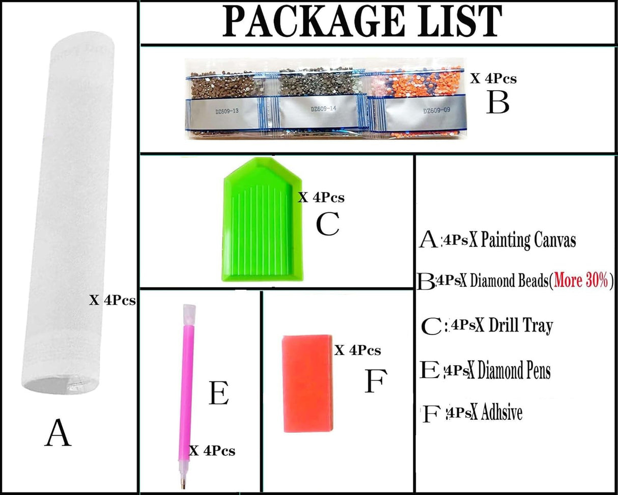 4Pack Diamond Painting Kits For Adults,Sea Turtle Special Shape Diamond Art Kits For Adults Beginners, DIY Diamond Crystal Rhinestones Gem Art Animal Octopus and Cat For Home Wall Decor 12 X 12Inch ZQEATRY