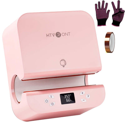 HTVRONT Auto Tumbler Heat Press Machine - Mug Heat Press Heat Up Fast & Even, Professional Tumbler Press High-Security for 2.95-3.18inch Sublimation Tumblers, Cups, Glasses and Mugs (Pink)