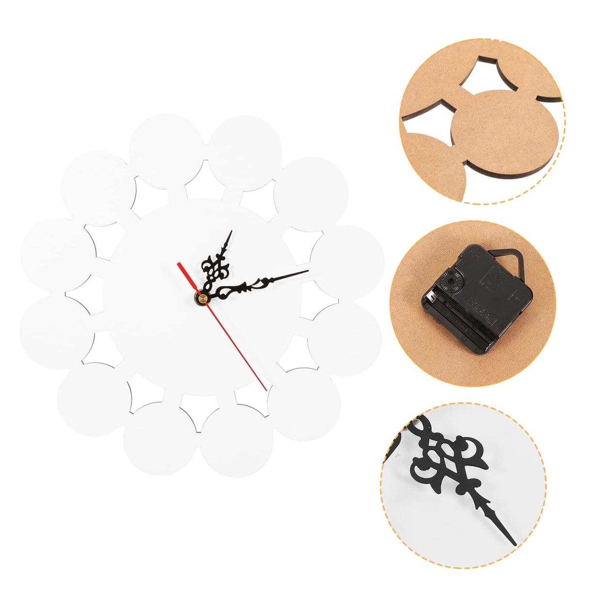 SEWACC Sublimation Wall Clock Transfer Craft Clock Heat Press Blank Clock Sublimation Clock Blank Bedroom Wall Clock Sublimation Hanging Clocks 3D DIY Wall Clock Child Vintage Puzzle SEWACC