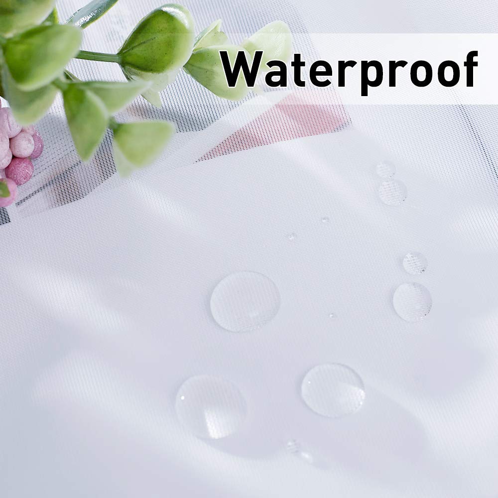 RYB HOME Sheer Outdoor Curtains - Detachable Sticky Tab Top Waterproof White Sheer Curtains for Patio Gazebo Porch Pool Case Indoor Outdoor Decor, 1 Gift Rope, 54 x 120 inch Long RYB HOME