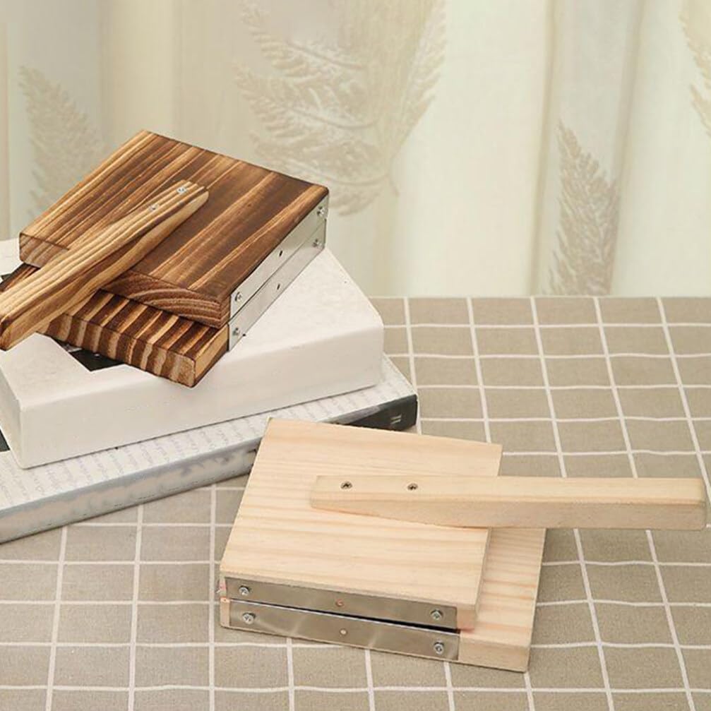 DEARMAMY Wooden Tortilla Press, Wood Dough Dumpling Presser Dumpling Skin Makers Ravioli Mold Dumpling Wrapper Presser Pizza Dough Pastry Press Tool for Kitchen Baking DEARMAMY
