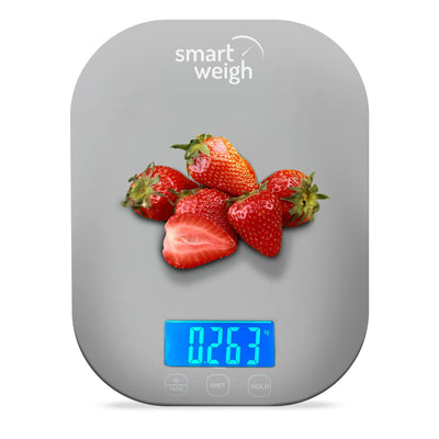 Smart Weigh Gray Digital Kitchen Scale for Cooking, Weight Loss, Calorie Tracking, Baking, Food Portion Control, and Meal Prep - Accurate Measurements in Grams and Ounces