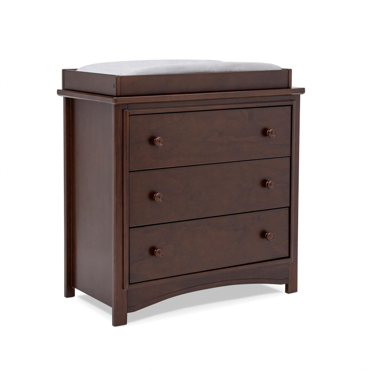 Delta Children Perry 3 Drawer Dresser with Changing Top and Interlocking Drawers, Walnut Espresso Delta Children