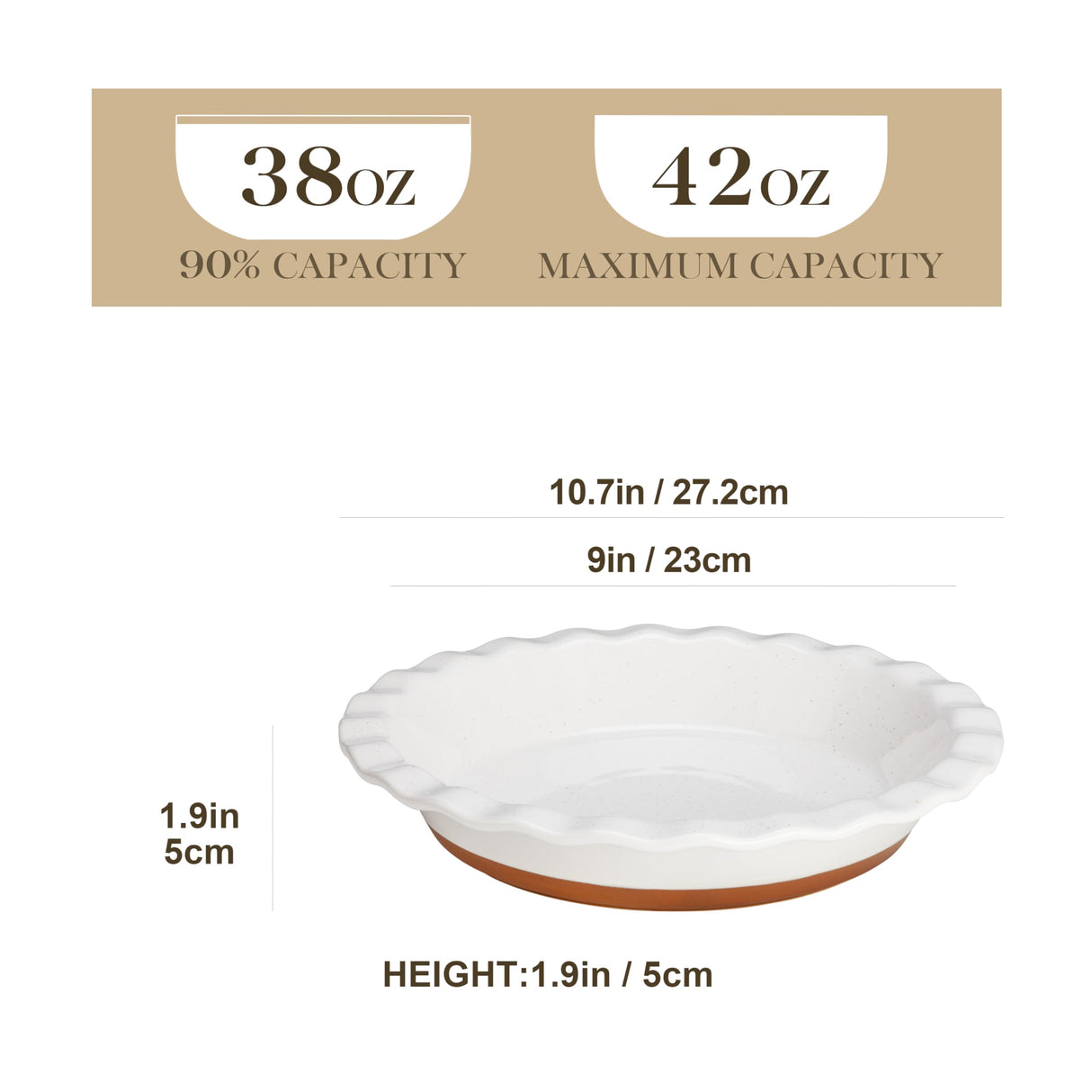 MALACASA Ceramic Pie Pan Set of 2-9 Inch Quiche Baking Dish Deep Pie Dish, Nonstick Pie Plate for Apple Pie,Pot Pie and Tart, Series TARA MALACASA