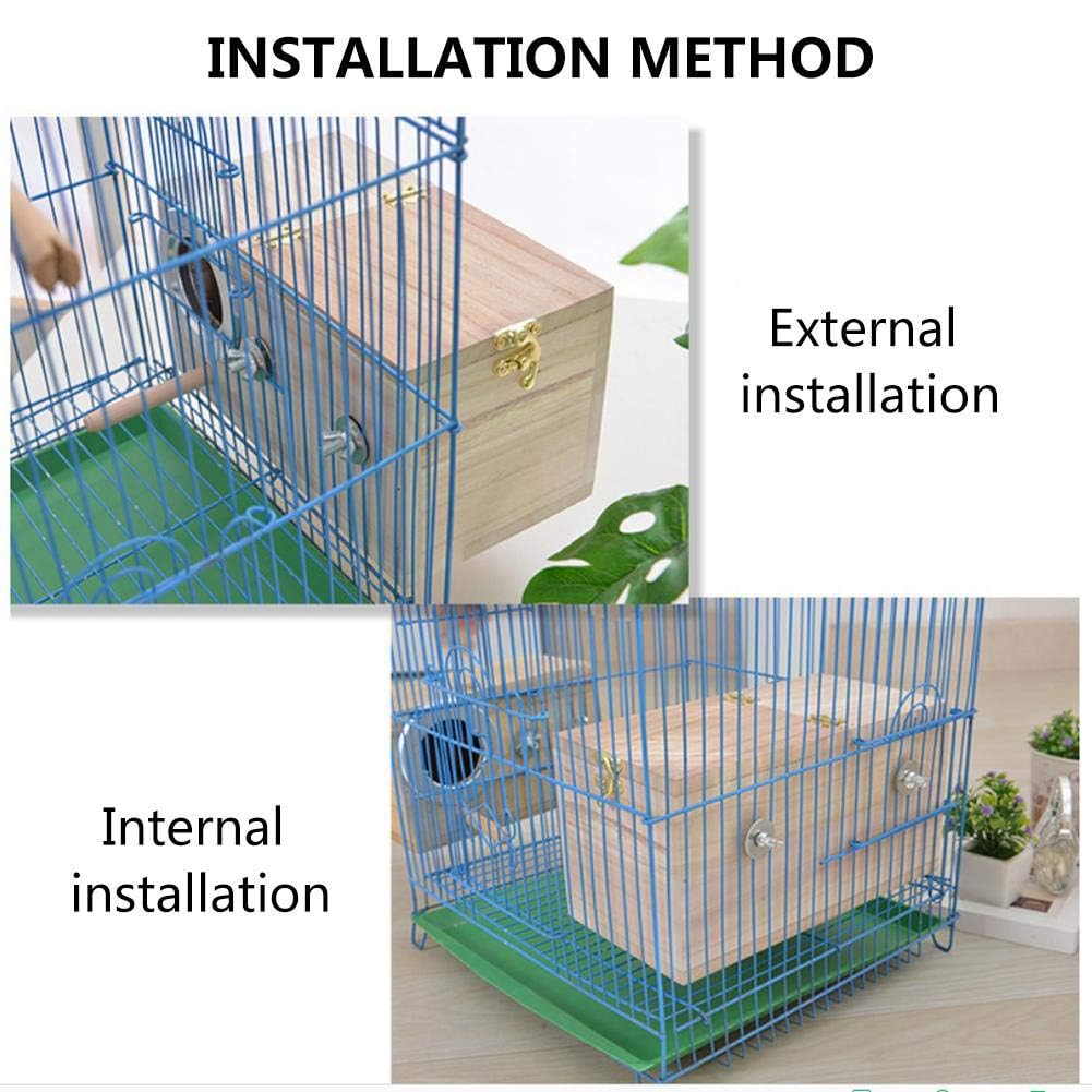 Parakeet Nesting Box, Bird Nest Breeding Box Cage Wood House for Finch Lovebirds Cockatiel Budgie Conure Parrot, 8'' X 5'' X 5'' Tfwadmx