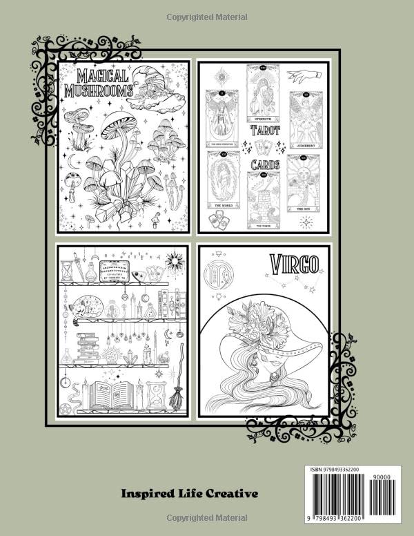 Modern Witch Coloring Book: For Adults and Teens, Filled With Magical Coloring Pages on Astrology, Tarot and All Things Witchy, Witchy Coloring Book Majosta
