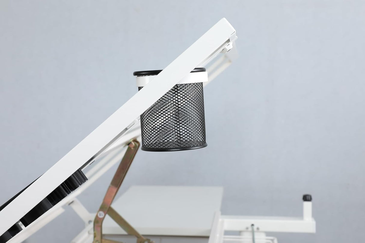 Landpink Adjustable Drafting Table - Art and Drawing Glass Desk, Artist Crafts Table - Upgraded (White) Landpink