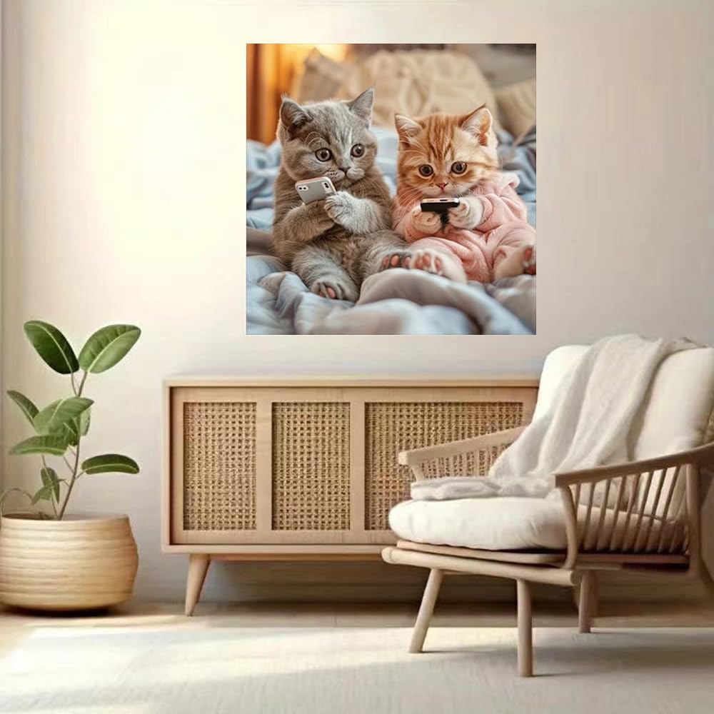 ZQEATRY 5d Diamond Painting Kits for Adults Beginners,Cute Animal Cat Diamond Art Kits for Adults,DIY 5D Full Round Drill Paint by Diamonds Dots, Home Wall Decor 12 x 12 Inch ZQEATRY